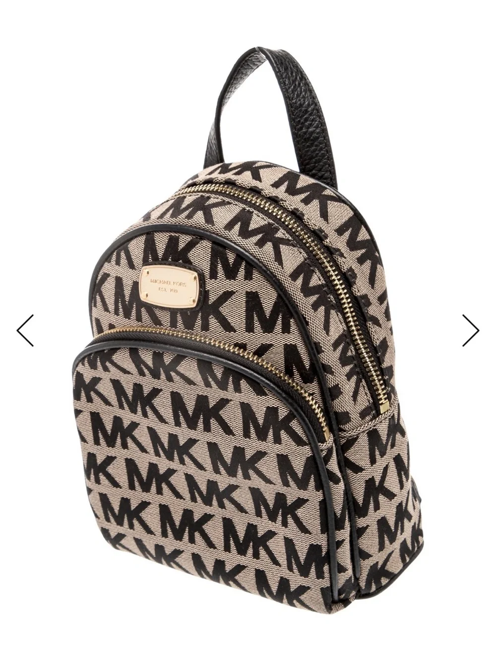 Michael Kors Logo Mini Backpack in Brown and Black with Gold Hardware - Picture 2 of 6